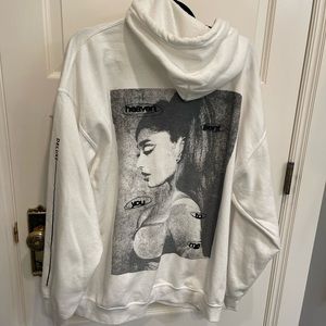 Ariana Grande Positions Deluxe White Oversized Zip-Up Hoodie